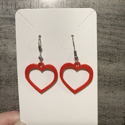 Valentine’s Day Red Heart Earrings, New