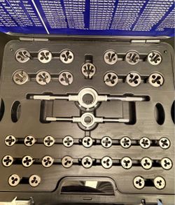 Westward carbon steel tap and die set