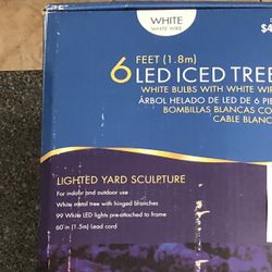 6ft LED Iced Tree Lighted Yard Sculpture