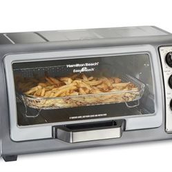 Hamilton Beach Toaster Oven Air Fryer Combo with Large Capacity, Fits 6 Slices or 12” Pizza, 4 Cooking Functions for Convection, Bake, Broil, Roll-Top
