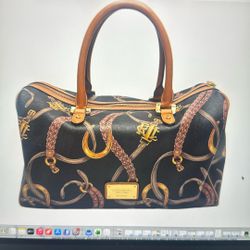 Purse Ralph Lauren Satchel Bag Equestrian Pattern