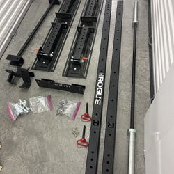 Rogue Home Gym Package — Rack, Bar, Bench, Plates & Storage