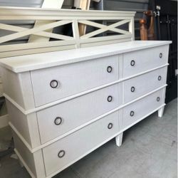 Farmhouse White Dresser 68”W X 19”D X 38”H