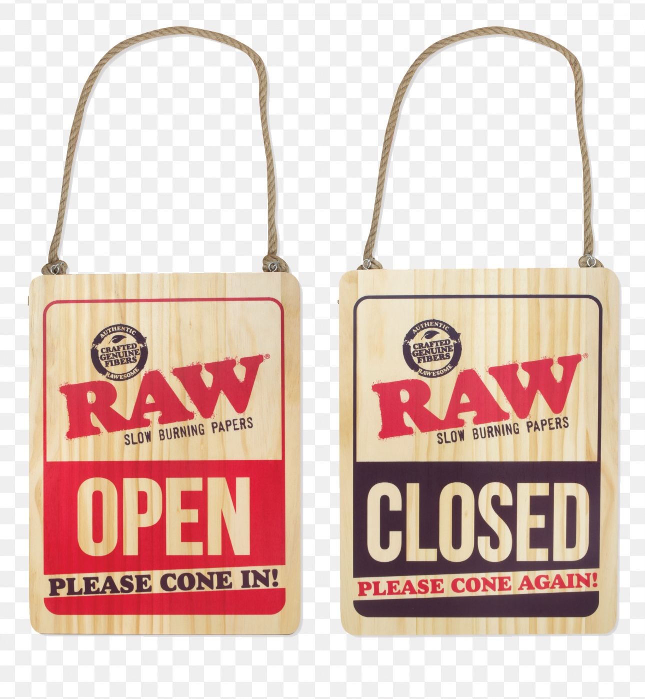 Raw Paper Open/Closed Door Sign