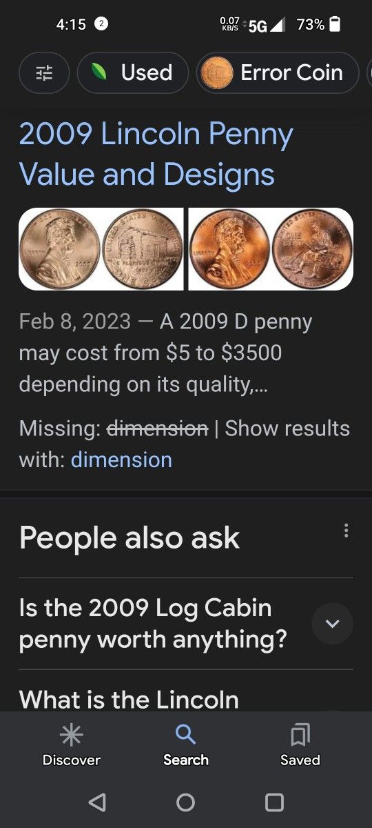 2009 Lincoln Penny  Sitting On A Log