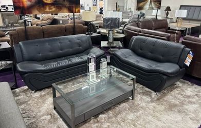 2PC Black Livingroom sofa set