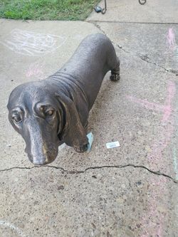 Bronze Basset Hound Garden Statue
