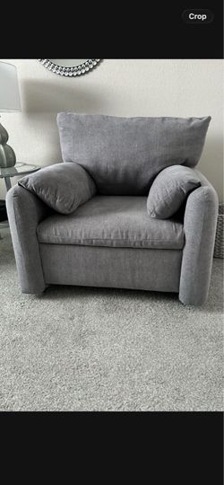 Gray Fabric Oversized Accent Chair