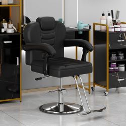 Classic Reclining barber Chair Salon Chair for Hair Stylist with Heavy Duty Hydraulic Pump, 360° Rotation, Tattoo Chair Shampoo Beauty Salon Equipment