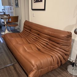 Leather Togo Loveseat