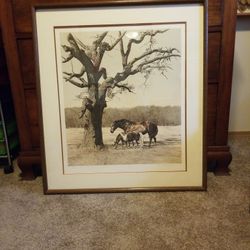 Merv Corning Signed Lithograph Of Horse Pasture Numbered Framed
