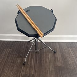 Practice drum pad with stand 