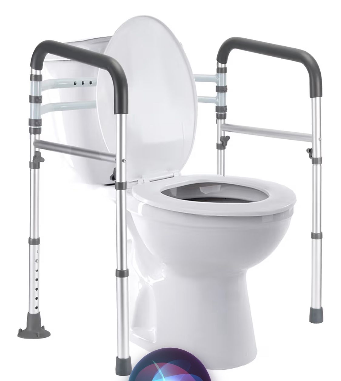 Toilet Safety Rails, Adjustable Toilet Frame for Elderly, Seniors, Handicap & Disabled, Foldable Handicap Toilet Handles Fit Any Toilets (300 LB)