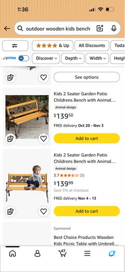 Kids bench