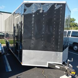 8.5x24ft Enclosed Vnose Trailer Car Truck ATV Motorcycle SXS RZR Hauler Moving Storage Cargo 