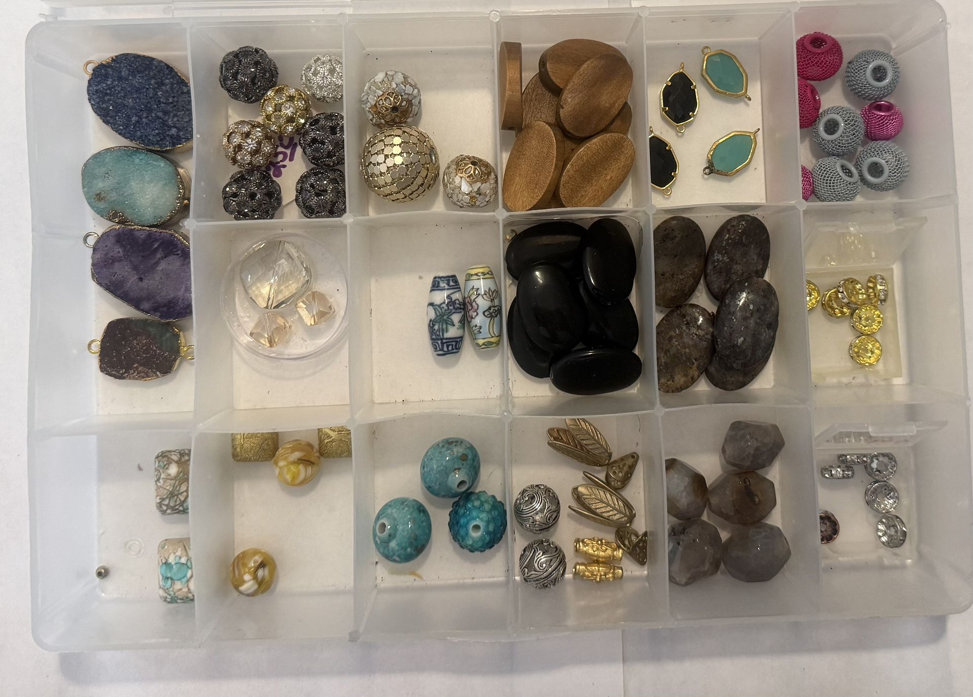 Jewelry Beads Stone Vintage Swarovski Crystal Rock Pendants