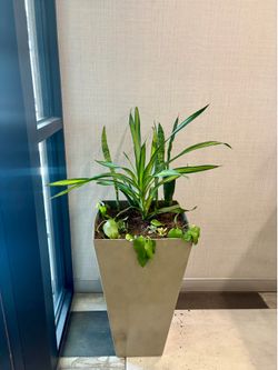 Modern Grey Planter 28” – Plant Not Included