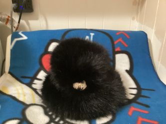 Juicy Couture Women Black Faux Fur Bucket Hat