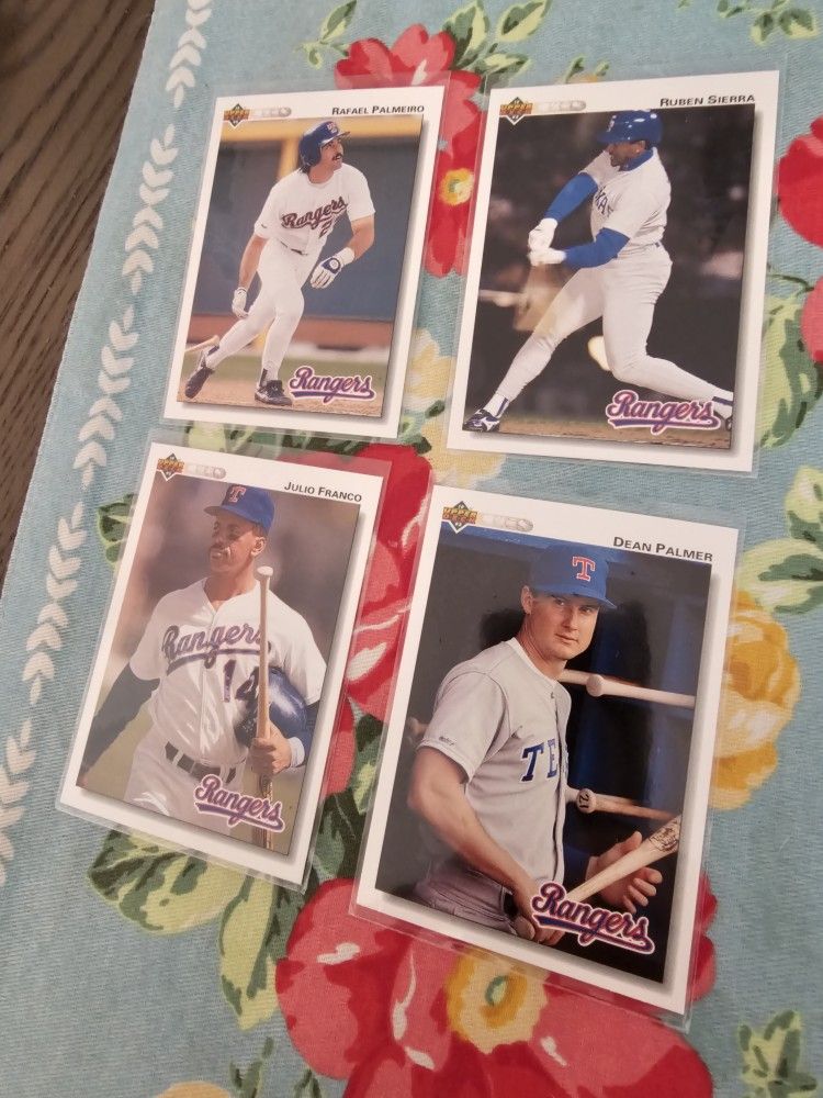 Texas Rangers '92 Upper Deck Gold Factory Set Hologram Back Baseball Cards Lot Of 22 Cards No Duplicates 