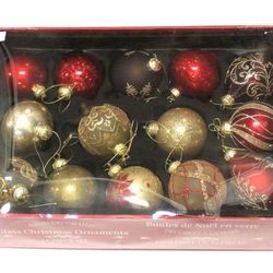 Kirkland Hand Decorated Glass Christmas Ornaments (14 Pack)