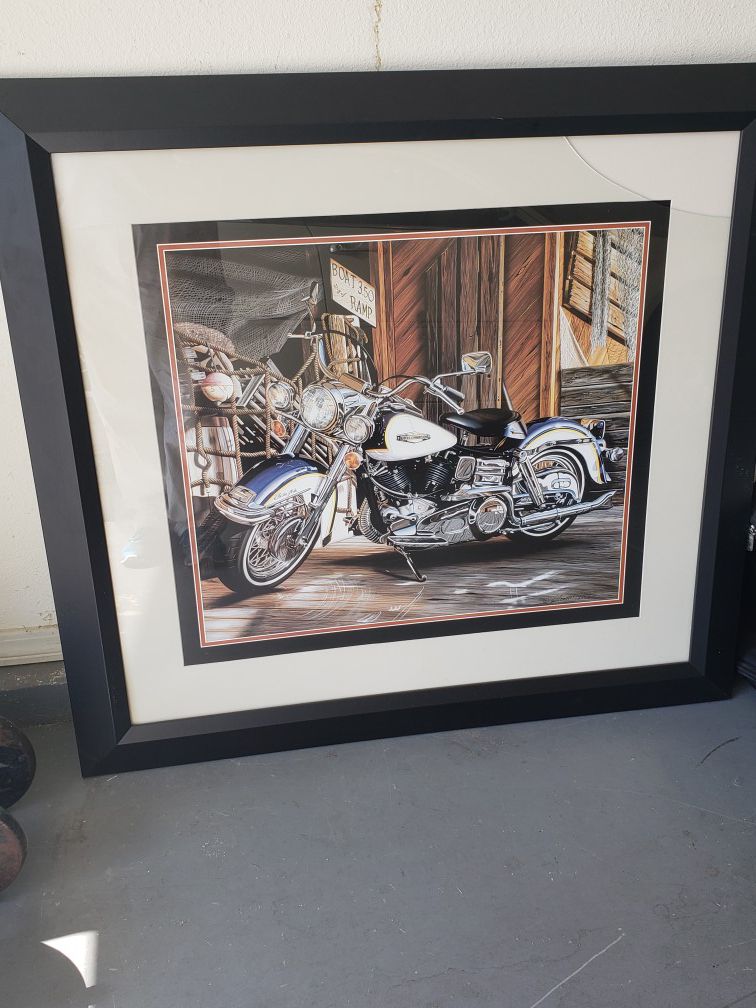 Beautiful Harley-Davidson picture in frame