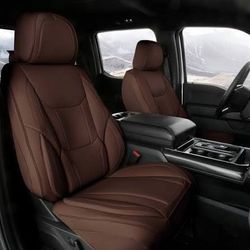Coverland Rear Seat Covers (Leather, Dark Brown)