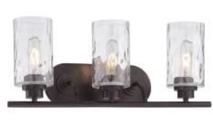 RUSTIC BRONZE VANITY 3-LIGHT FIXTURE WITH CLEAR GLASS
