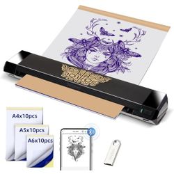 ORGBRO Tattoo Stencil Printer, X8 Thermal Tattoo Transfer Printer with 30pcs Transfer Paper, A4/A5/A6 3-in-1 Wireless Tattoo Machine for Tattoo Artist