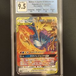 Pokemon CGC 9.5 Moltres & Zapdos & Articuno GX 035 