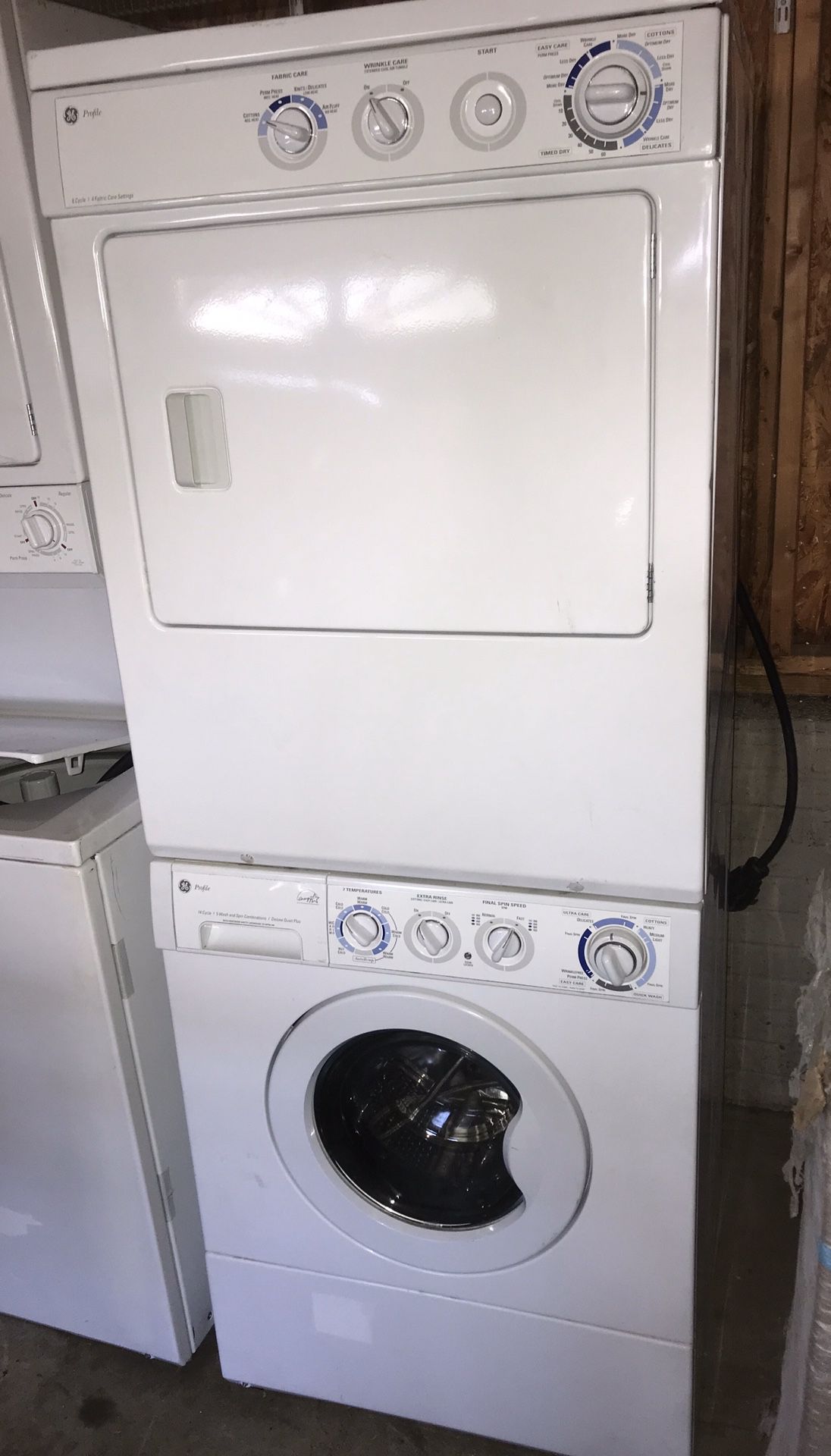 GE PROFILE STACKABLE WASHER AND DRYER