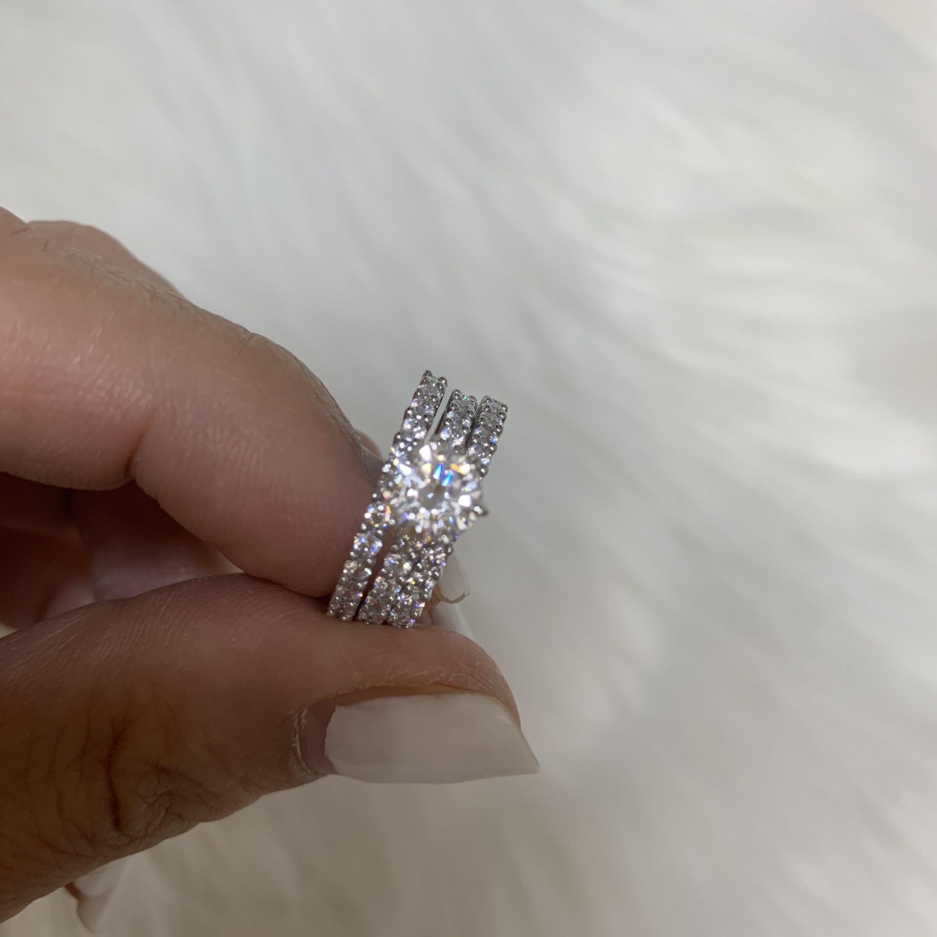 Engagement and wedding ring set size 6
