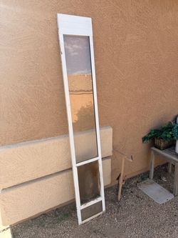 PetSafe White Metal Tempered Glass Adjustable Large Doggy Door - 77” - 81” Height