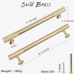 Solid Brass Gold Cabinet Pulls