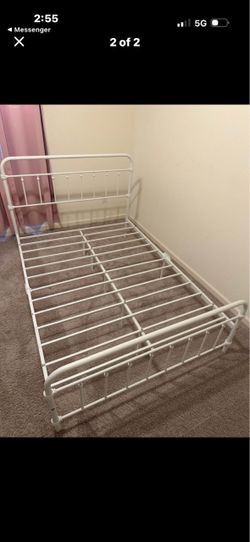 White full size bed frame