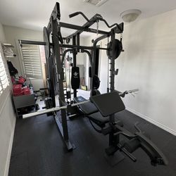 Vesta Fitness Smith Machine 2001 w/Bench Attachment | 230lb Bumpers Weights | 7ft Olympic Bar | Fitness | Gym Equipment | FREE DELIVERY 🚚 