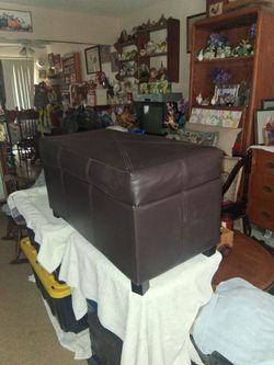 Leather Ottoman