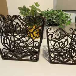 New! Plant Holders/Organizer Bins, Set Of 2; Giftable!