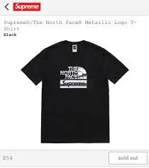 supreme the north face metallic logo tee