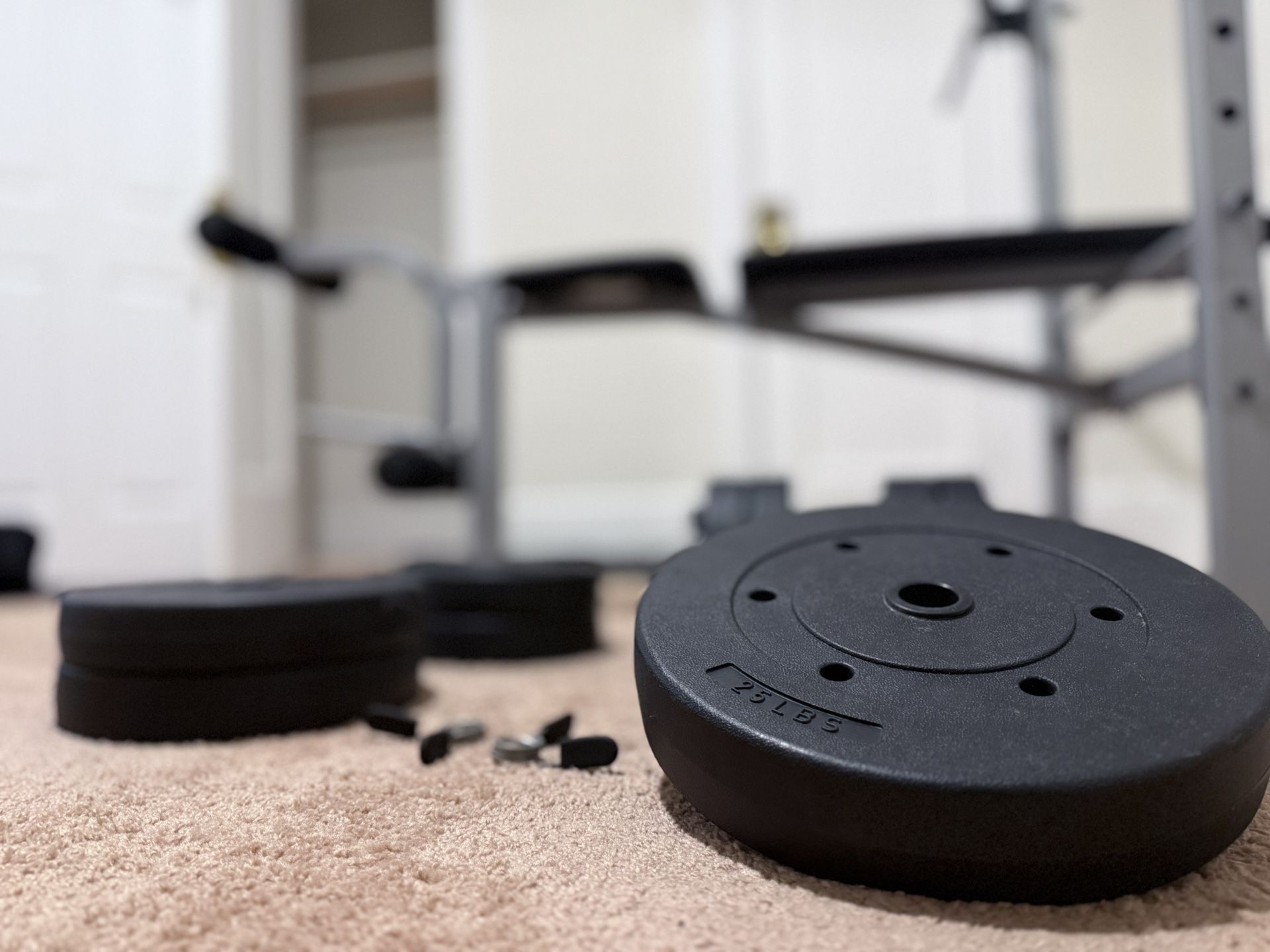 Weights 150lb + Bench