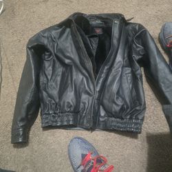 Vintage  Leather  Jacket Meduim Jackett