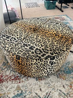 Animal print ottoman