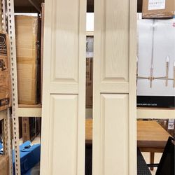 🏡 12” x 59” Builder’s Choice Vinyl Raised Panel Window Shutters – Tan – New 🏡 