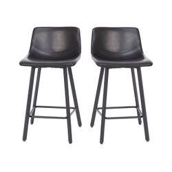 New In Box Set Of 2 Caleb Modern Armless 24 Inch Counter Height Stools 