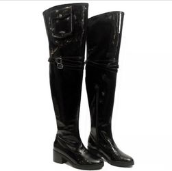 Vivienne Hu Patent black ThighHigh Leather Boots