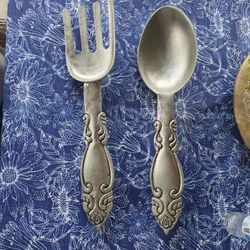 Metal Decorative Fork And Spoon