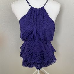 BCBGMaxAzria Sleeveless Tie Blouse, XS