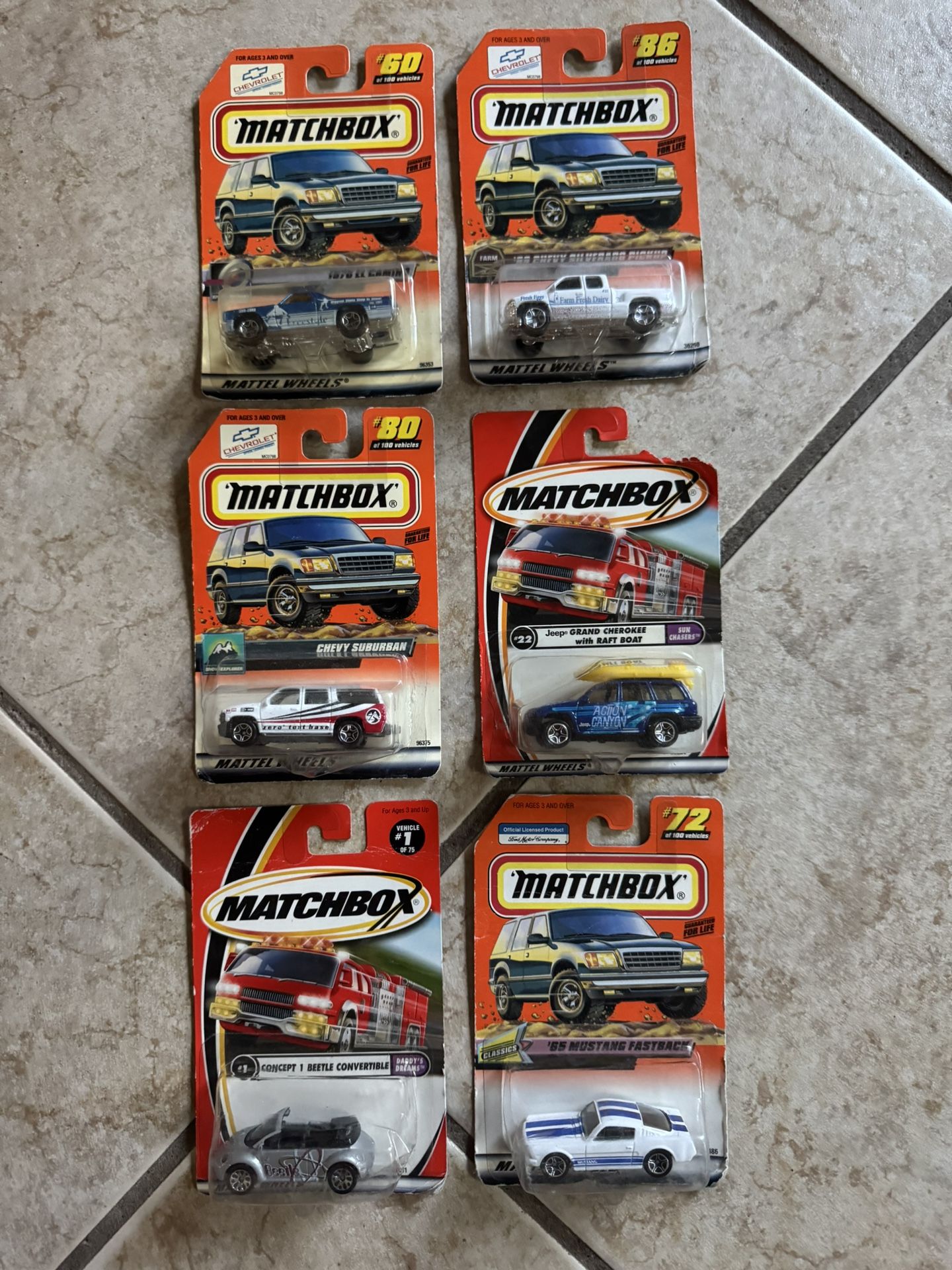 Vintage Matchbox Cars Lot Of 6 Unopened Sealed Mattel
