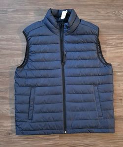 NWT Aeropostale Men's Remixed Down Puffer Vest Navy Blue Size Medium