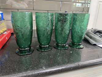 Green Glass Cups