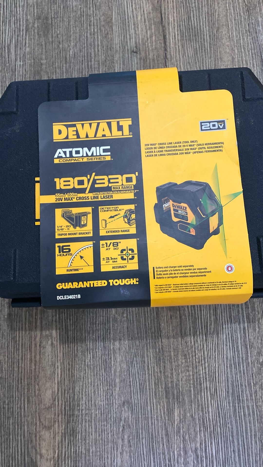 Dewalt Laser Atomic. 180’/330’. Model. DCLE34021B. Tool Only